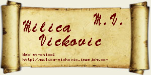 Milica Vicković vizit kartica